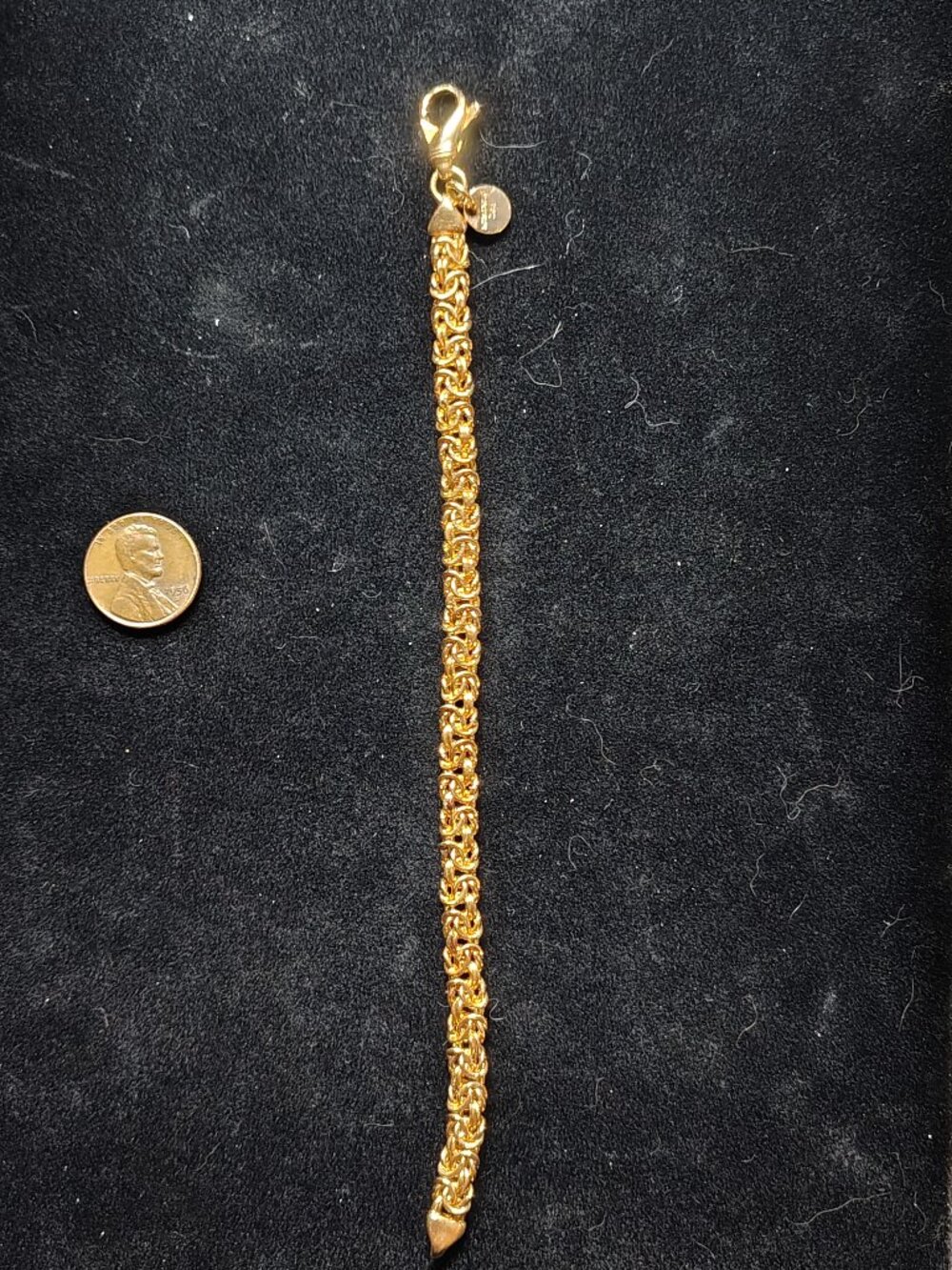 Vintage Romanza Italy Byzantine Chain Bracelet – 18K GP Bronze – 7.5”